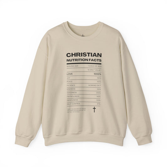 Christian Nutrition Facts Sweatshirt